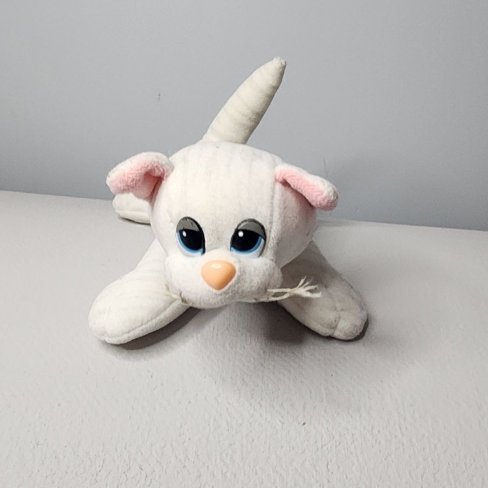 Vintage Tonka Pound Purries Kitty Cat Plush White Gray Striped Stuffed Animal